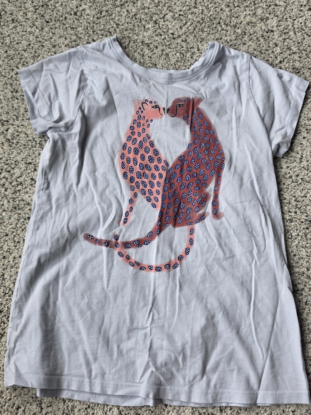 Tea Collection White Tee with Pink Leopard Pair Graphic